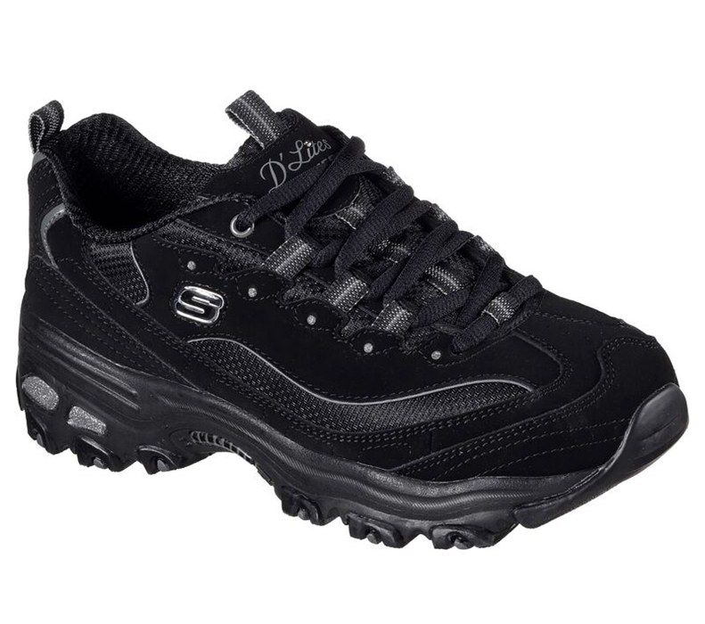Skechers Dam Svarta Sneakers - D'lites - Biggest Fan - Sverige (JNMDZ-2657)